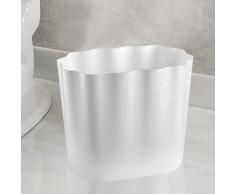 InterDesign 60501EU Scallop Cestino Rifiuti, Plastica, Bianco, 30.5x19x25.5 cm