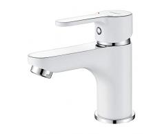Ibergrif M11022W Miscelatore Monocomando per Bagno, Rubinetto per Lavabo, Rubinetto Bagno Lavabo Bocca Miscelatore Monocomando per Lavandino Lavabo, con Aeratore in Neoperl e Valvola in Ceramica