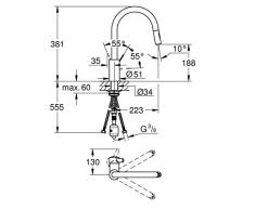 Grohe Miscelatore Monocomando per Lavello, Grigio (Cromo) 31481001