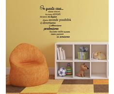 Adesivo Murale Frase in Italiano Soggiorno Camera da Letto In questa Casa Adesivo da Pareti Muri (LARGE 120 X 80 CM.) Adesivo4You.com