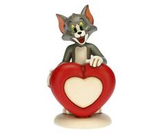 THUN - Soprammobile Gatto Tom con Cuore Grande - Accessori per la Casa da Collezionare - Linea Tom e Jerry, Warner Bros - Formato Grande - Ceramica - 11 x 10,3 x 20,2 h cm