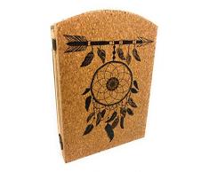 Vetrineinrete/® Cassetta Portachiavi da Parete in Legno 4 posti Stile Shabby Chic appendi Chiavi bacheca con Decorazioni Floreali Bianche Arredamento casa 98262