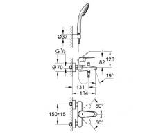 Grohe 33395002 Miscelatore Monocomando Vasca Dotazione Doccia, Cromo