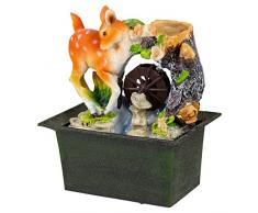 Cascata d'acqua Fontana per interni, effetto calmante Feng Shui scrivania top Feature, Deer Foal