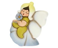 THUN - Fata con Fiore Azzurro Lipomea - Soprammobile Fatina - Accessori per la Casa - Formato Medio - Ceramica - 9,9 x 8,7 x 13 h cm