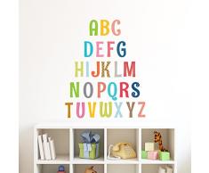DECOWALL DA-1701A Lettera di Inglese Alfabeto Maiuscolo Adesivi da Parete Decorazioni Stickers Murali Soggiorno Asilo Nido Camera Letto per Bambini decalcomanie