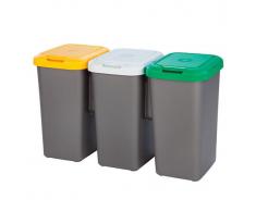 PATTUMIERA 3 SECCHI x RACCOLTA DIFFERENZIATA RIFIUTI IN PLASTICA