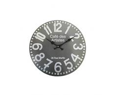 Rebecca Mobili Orologio Muro, Orologio Da Parete, Grigio, Mdf, Rotondo, Design Moderno, Per Cucina Soggiorno - Misure: 33,8 x 33,8 x 4 cm (HxLxP) - Art. RE6572