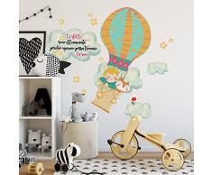 R00439 Adesivi Murali Soffice Effetto Tessuto Riposizionabile Favola Il Piccolo Principe Decorazione Muro Bambino Neonato Cameretta Asilo Nido Carta da Parati Adesiva