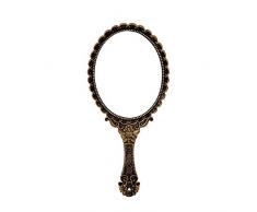 WikiMiu Specchio a mano per trucco di bellezza, specchio da viaggio stile retrò romantico, regalo per donna o ragazza, per compleanno Natale e feste