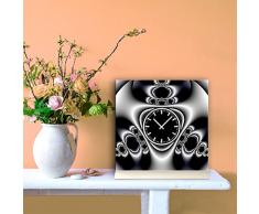 Orologio da tavolo 30 cm x30 cm con alu-supporto - Design moderno rumore Lotto meccanismo al quarzo - Kaminuhr-PENDOLA TU3091 DIXTIME