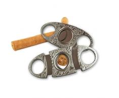 1 Tagliasigari in Acciaio Inossidabile, 1 Custodia in Pelle, Strumenti per Sigari, Accessori per Sigari, Tagliasigari a Doppia Lama, Forbici a Doppio Taglio, 92 * 4 * 4 mm