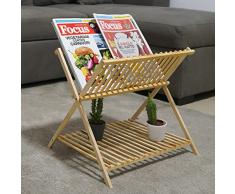 REPLOOD Scaffale Thot Scaffaletto PortaRiviste con Ripiano in Legno Bambu 42x33x38cm