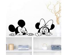 Decalcomanie murali in PVC, adesivo murale Disney Mickey Minnie Sticker Soggiorno Baby Cartoon Murale fai-da-te 35 * 90cm