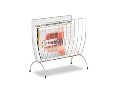 Relaxdays 10022511_55 Portariviste Metallo Cesto Raccoglitore per Riviste da Terra Portagiornali HxLxP: 35 x 34 x 18 cm Argento