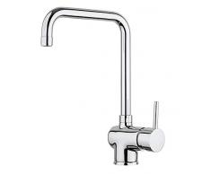 Paini – Rubinetto Miscelatore Monocomando Cucina, Lavello, Cromato, Leva laterale con bocca alta orientabile, Canna ad angolo, Design moderno interamente prodotto e lavorato in Italia