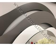 specchio da parete design moderno originale arti e mestieri isotta metallo colore ANTRACITE/ARDESIA/BIANCO