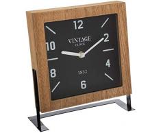 Atmosphera - Orologio da tavolo in legno e supporto in metallo