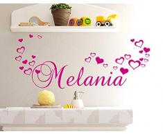 Adesivi Murali Nome personalizzato bambini Adesivo Murale cameretta Wall Stickers Personalizzato Decorazione Cameretta Bambina bambino cuoricini con nome stickerdesign