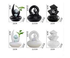 Fontane da Interno Fontane Decorative Ceramica Indoor Fontana di acqua Feng Shui fortunato decorazione domestica Desktop Fontana Ufficio Fish Tank Creative Zen atomizzazione Interni Fontanella Fontane