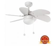 Faro 33180 Ventilatore a Soffitto con Luce Palao, Bianco