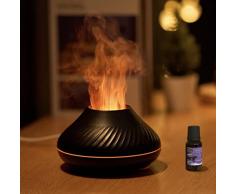 Lampada con Fuoco Finto, Diffusore di oli essenziali, umidificatore con effetto fuoco a LED lenitivo, umidificatore a fiamma simulatore, luci notturne colorate diffusori di fragranze per la casa