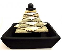Fontana decorazione in legno massiccio in pietra con pompa fontana Feng Shui