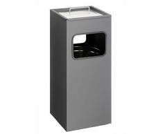 Durable 333158 Posacenere a Colonna Quadrato, con Sabbia e Cestino, Acciaio Verniciato, 250x620x250 mm, Carbone