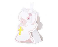 50 Pezzi Scatoline Portaconfetti Nascita Angioletto Bomboniere Matrimonio Comunione Sacchetti Regalo Carta Battesimo Cresima Maschio Femmina Compleanno Festa Natale