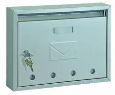 Rottner cassetta postale Imola Argento, in acciaio, con design moderno e compatto, 4 fori per ispezione e targhetta portanome, di colore argento.