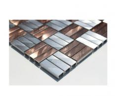 In acciaio inox e vetro mosaico piastrelle a mosaico in acciaio inox - alluminio-mosaico - SILBER-BRONZE - 1 opaca