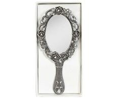 62S027 Clayre & Eef - Specchio di mano - Specchio per trucco - Piccolo ca. 9 x 18 cm