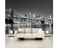 murimage Carta Parati New York 366 x 254 cm Include Colla Manhattan Skyline USA grattacielo ponte Brooklyn City città wallpaper fotomurali ufficio