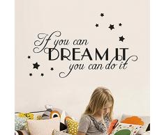 Anmain Removibile Adesivi Murali Moderno Adesivo Pareti Adesivo Murale Semplice Stickers Muro Incoraggiare Frasi Adesive Parete Decorazioni Interni Wall Stickers Camera Da Letto Accessori