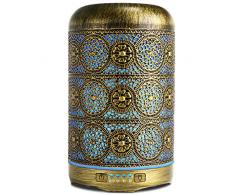 SALKING Diffusore di Oli Essenziali 260ml, Metallo Diffusore di Aromi, Aromaterapia diffusore, Ultrasuoni Umidificatore con 7 Colori LED Luce Notturna, Profumazione Ambiente Senza BPA