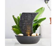 KEOA Fontana Feng Shui, Resina Fontana Decorativa con Luce a LED (26 * 15 * 31cm),A