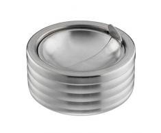 Relaxdays, HxD: 5,5x11,5, Argento Posacenere Antivento, Coperchio Ribaltabile, per Interni e Esterni, Acciaio Inox