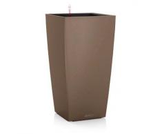 Lechuza Cubico Color 22 Vaso in Resina per Piante Set Completo - Bianco opaco