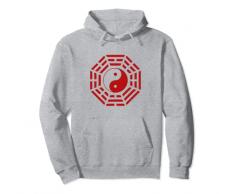 Specchio Bagua Feng Shui Yin Yang Simbolo per gli amanti di Tai Chi Felpa con Cappuccio