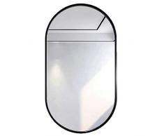 LKHG Specchio da Bagno Ovale, Specchio da Parete con Struttura in Metallo, Specchio da Toeletta, Antideflagrante di Sicurezza/HD, per Ingressi, Bagni, Soggiorni, 40 * 60 CM, 40 * 70 CM, 40 * 80 CM
