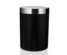 TATAY Pattumiera Per Bagno Con Coperchio Ribaltabile - 6 Litri, Nero, Design Compatto 19x19x28 Cm