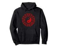 Specchio Bagua Feng Shui Yin Yang Simbolo per gli amanti di Tai Chi Felpa con Cappuccio
