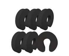 VOARGE 6 pezzi di protezione per bambini e neonati, in gommapiuma, fermaporta per bambini, per porte e finestre, protezione per bambini, protezione contro le dita (nero)