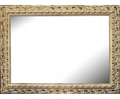 Artecentro Specchiera Dorata Classica Cornice Traforata in Oro Foglia Barocco Specchio da arredo Varie Dimensioni (60 x 80 (Mis. Esterna))
