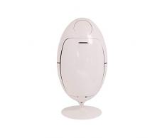 SoldiDesign Ovetto Contenitore per la Raccolta Differenziata, 54 Litri (3 Scomparti da 18 Litri), Cestino per Interno o Esterno, Pattumiera Cucina, Bidone Design Bianco