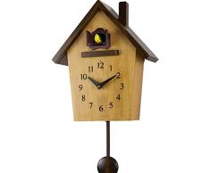 Orologio a cucù intagliato a mano, moderno e minimalista orologio da parete in legno massello, orologio da parete in legno in stile nordico retrò for soggiorno, ufficio, studio, camera da letto, hotel