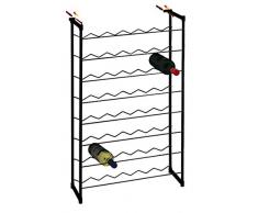 17.20.48 Nero Cantinetta portabottiglie Parigi 48 - Misure Cm 58x24x93h - dotato di 2 tasselli per fissaggio a parete ( FUNZIONA SOLO SE FISSATO A PARETE )