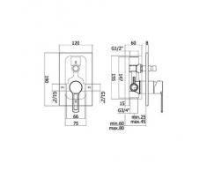 MISCELATORE DOCCIA INCASSO CON DEVIATORE RIN015 CR RINGO PAFFONI