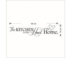 Pixnor novità la cucina è il nucleo della citazione inglese Casa bricolage rimovibile in vinile Wall Decal Sticker cucina, decorazione