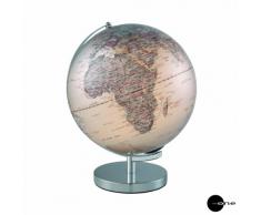 Mascagni - Mappamondo Ã 30 cm, Grigio Metallizzato Che Si accende e Diventa Avorio e Stati, Colore: Grigio